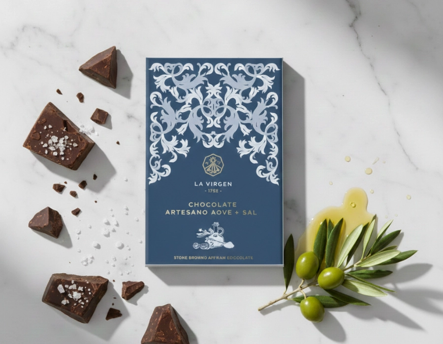 [DEL-0022] Ambachtelijke pure chocolade met extra vierge olijfolie en zout